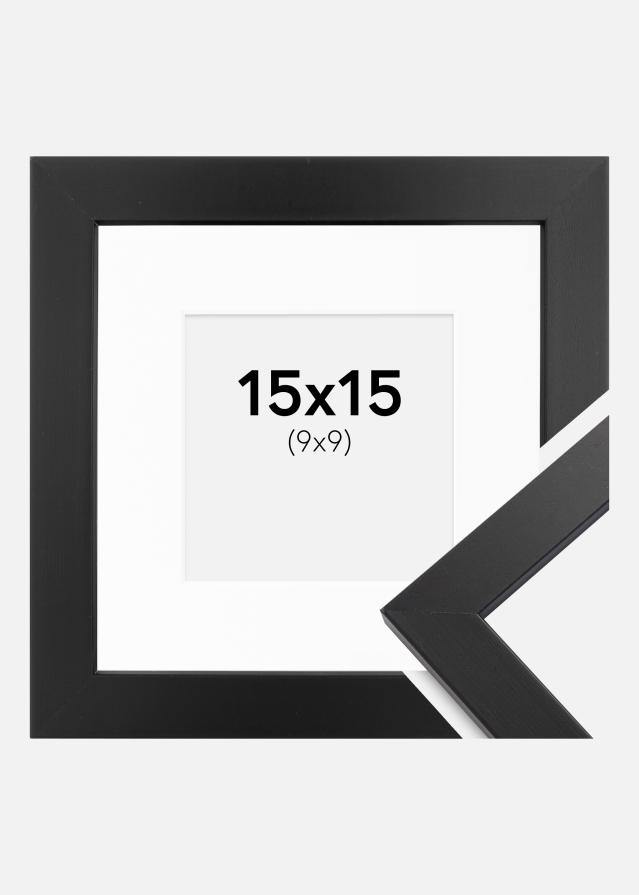 Ram med passepartou Rahmen Black Wood 15x15 cm - Passepartout Weiß 10x10 cm