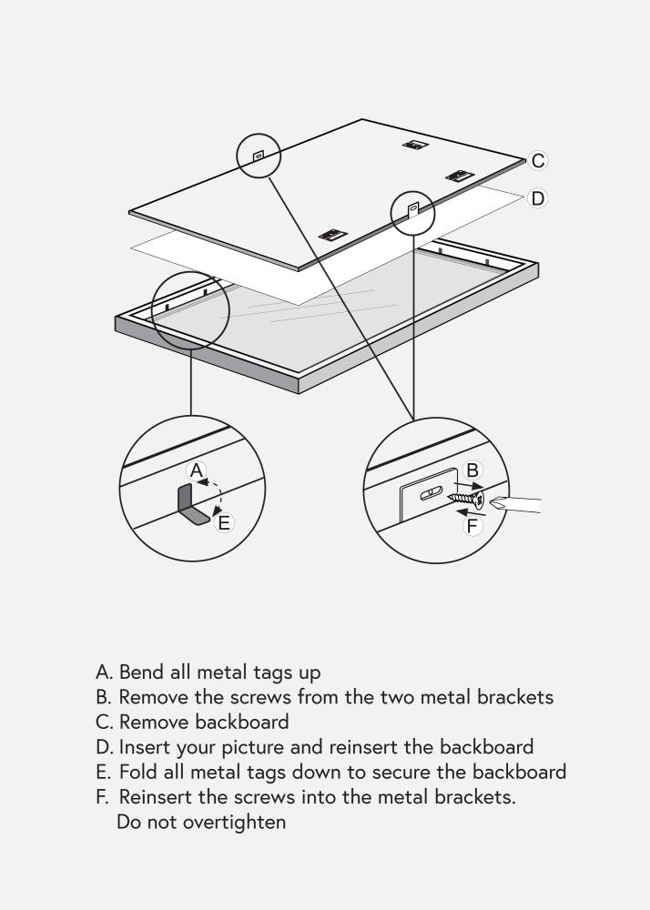 BGA Rahmen Modern Acrylglas Graphit 60x80cm