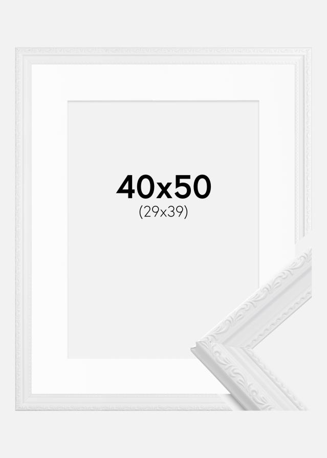 Ram med passepartou Rahmen Abisko Weiß 40x50 cm - Passepartout Weiß 30x40 cm