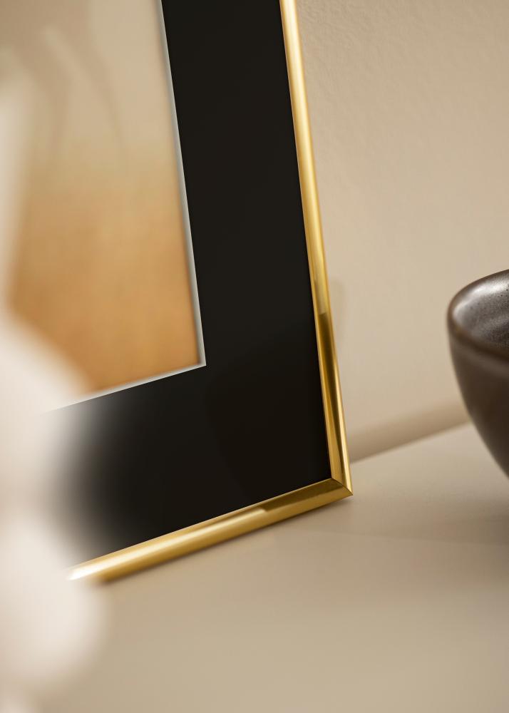 Ram med passepartou Rahmen Victoria Gold 30x40 cm - Passepartout Schwarz 20x28 cm