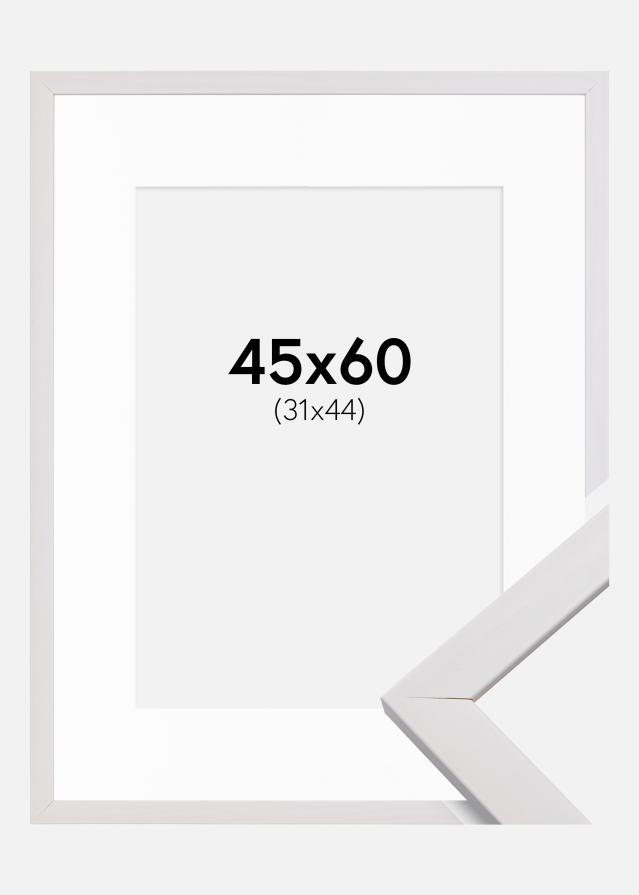 Ram med passepartou Rahmen Stilren Weiß 45x60 cm - Passepartout Weiß 32x45 cm