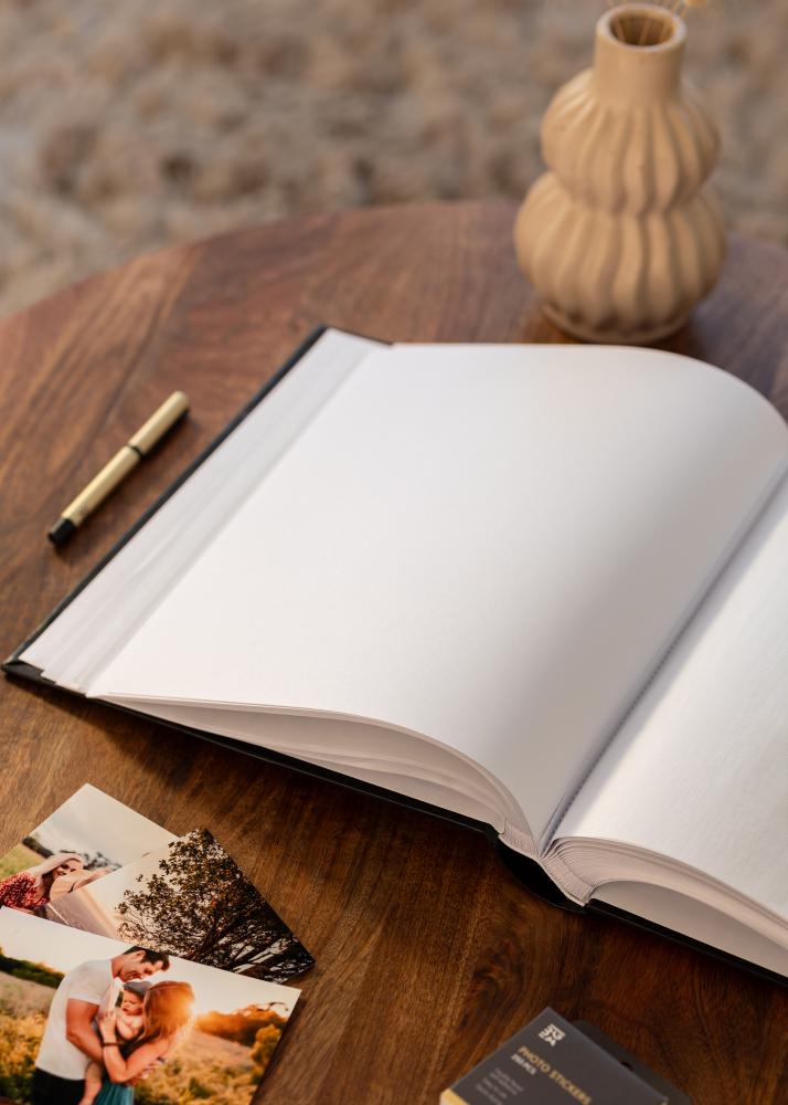 BGA Classico Fotoalbum Schwarz - 32x34 cm (100 Weiße Seiten / 50 Blatt)