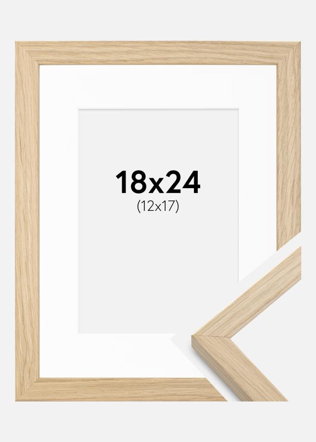 Ram med passepartou Rahmen Grimsåker Eiche 18x24 cm - Passepartout Weiß 13x18 cm