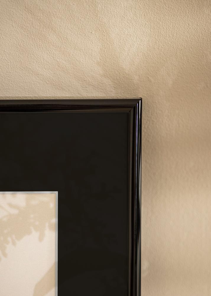 Ram med passepartou Rahmen Victoria Schwarz 13x18 cm - Passepartout Schwarz 3,5x5 inches