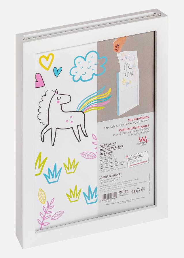 Walther Bilderrahmen Kinderzeichnungen Explorer Acrylglas Weiß A4