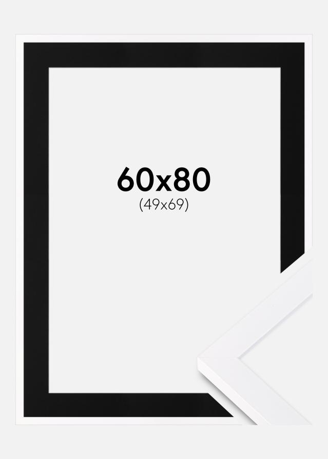 Ram med passepartou Rahmen Selection Weiß 60x80 cm - Passepartout Schwarz 50x70 cm