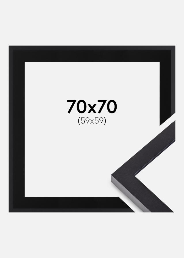 Ram med passepartou Rahmen Selection Schwarz 70x70 cm - Passepartout Schwarz 60x60 cm
