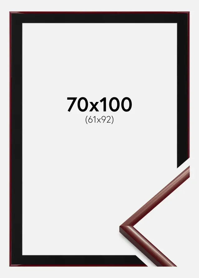 Ram med passepartou Rahmen New Lifestyle Dunkelrot 70x100 cm - Passepartout Schwarz 62x93 cm