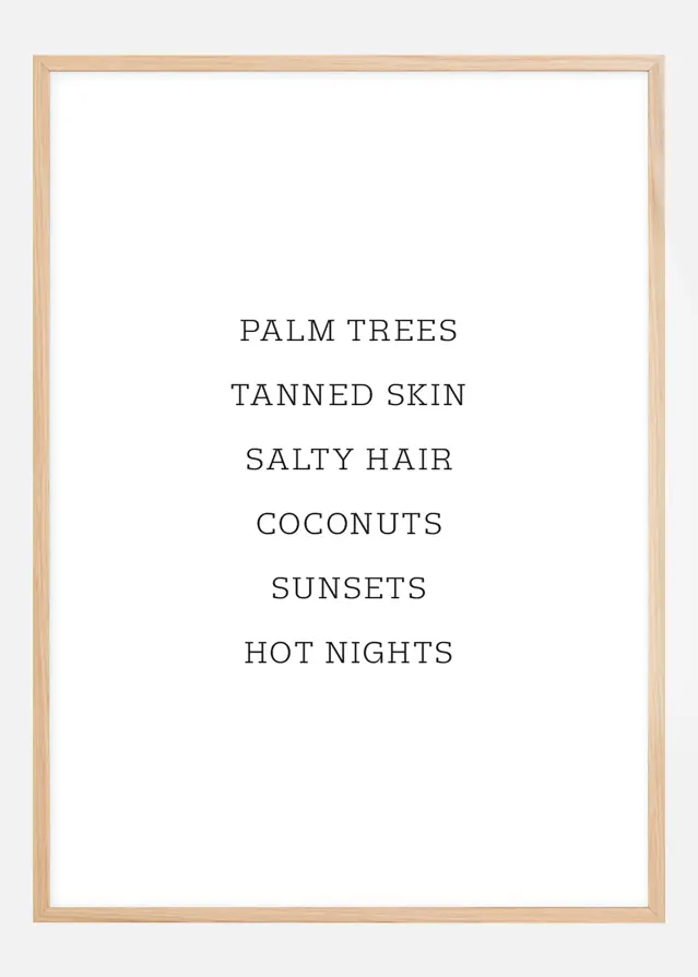 Bildverkstad Palm trees - Tanned skin - Salty Hair Poster