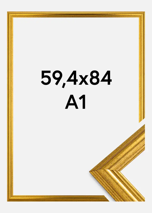 Jämtlands Ramfabrik Rahmen Västkusten Acrylglas Gold 59,4x84,1 cm (A1)