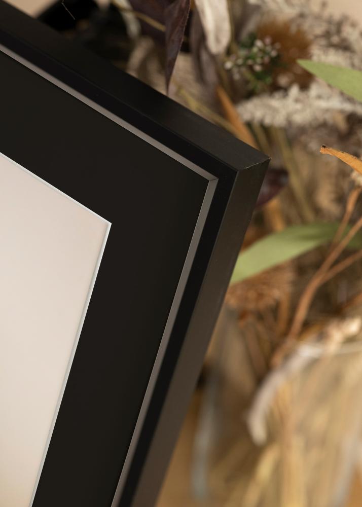 Ram med passepartou Rahmen Globe Schwarz 24x30 cm - Passepartout Schwarz 7x9 inches