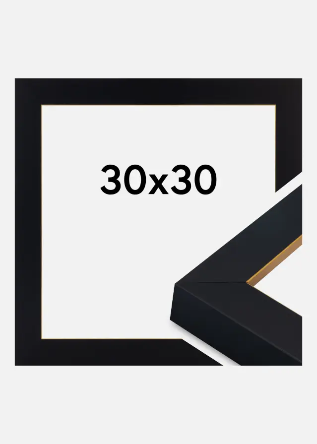 Jämtlands Ramfabrik Rahmen Sussex Acrylglas Schwarz/Gold 30x30 cm