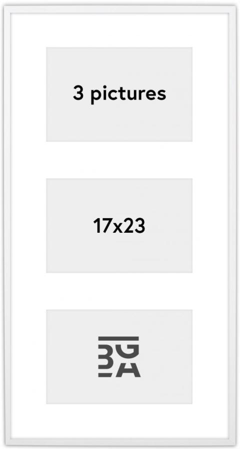 Galleri 1 Edsbyn Collage-Rahmen XIX Weiß - 3 Bilder (17x23 cm)
