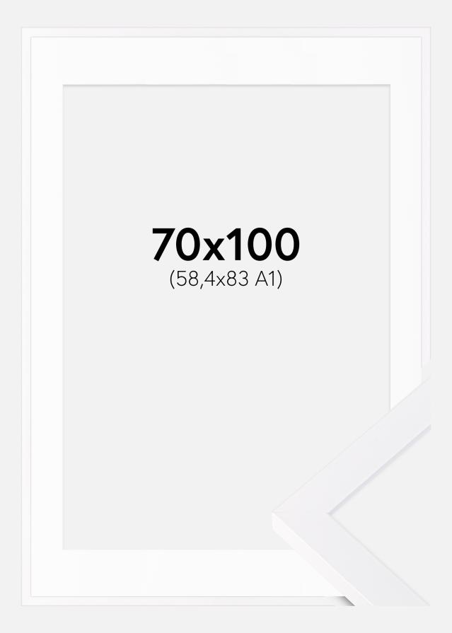 Ram med passepartou Rahmen Selection Weiß 70x100 cm - Passepartout Weiß 59,4x84 cm (A1)