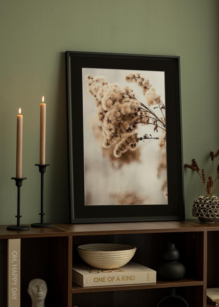 Ram med passepartou Rahmen Globe Schwarz 24x30 cm - Passepartout Schwarz 7x9 inches