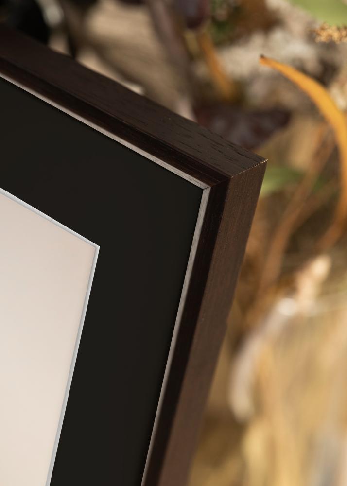 Ram med passepartou Rahmen Globe Espresso 40x50 cm - Passepartout Schwarz 29,7x42 cm
