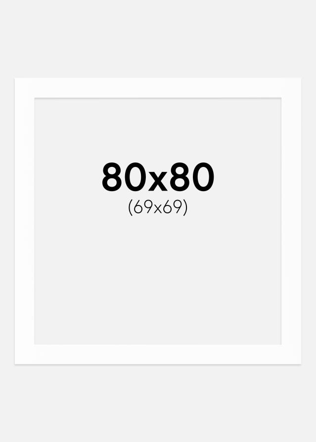 Egen tillverkning - Passepartouter Passepartout Weiß (weißer Kern) 80x80 cm (69x69)