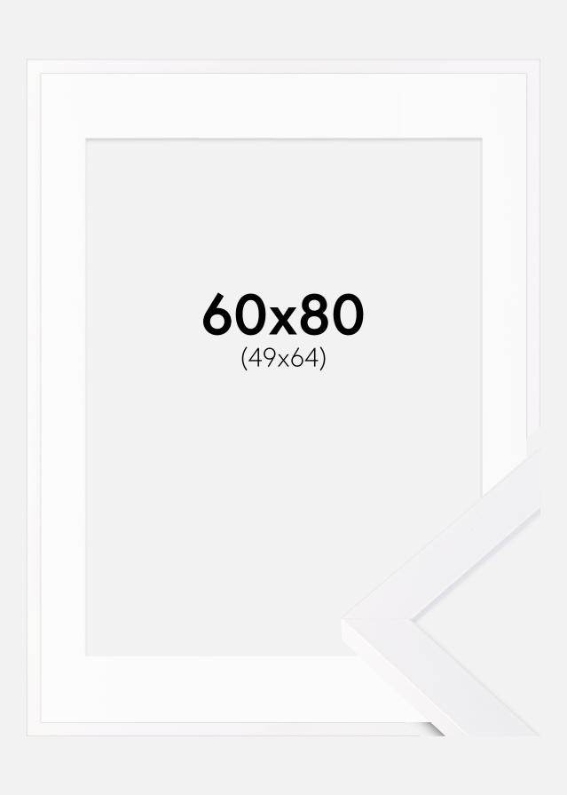 Ram med passepartou Rahmen Selection Weiß 60x80 cm - Passepartout Weiß 50x65 cm