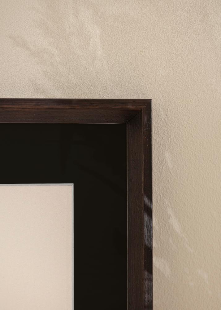 Ram med passepartou Rahmen Globe Espresso 40x50 cm - Passepartout Schwarz 29,7x42 cm