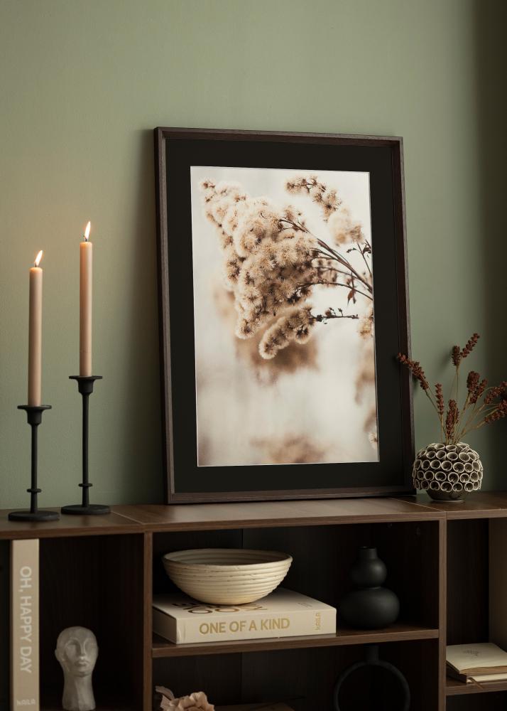 Ram med passepartou Rahmen Globe Espresso 40x50 cm - Passepartout Schwarz 29,7x42 cm