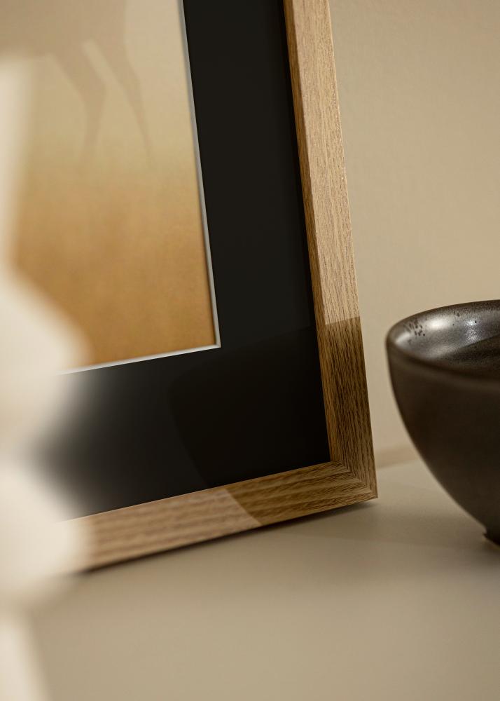 Ram med passepartou Rahmen Selection Eiche 13x18 cm - Passepartout Schwarz 9x12 cm