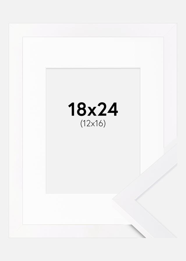 Ram med passepartou Rahmen Selection Weiß 18x24 cm - Passepartout Weiß 13x17 cm