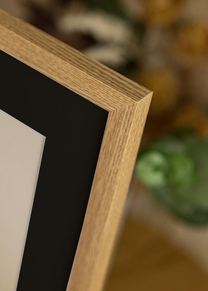 Ram med passepartou Rahmen Selection Eiche 13x18 cm - Passepartout Schwarz 9x12 cm