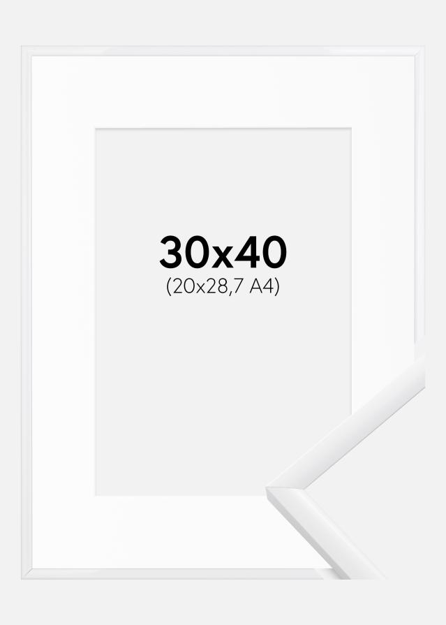 Ram med passepartou Rahmen New Lifestyle Weiß 30x40 cm - Passepartout Weiß 21x29,7 cm (A4)