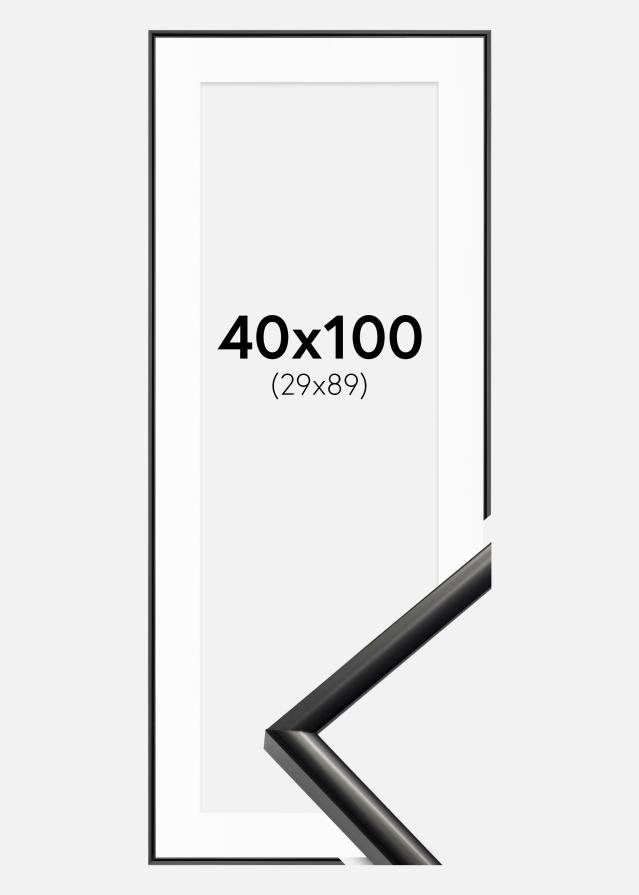 Ram med passepartou Rahmen New Lifestyle Schwarz 40x100 cm - Passepartout Weiß 30x90 cm