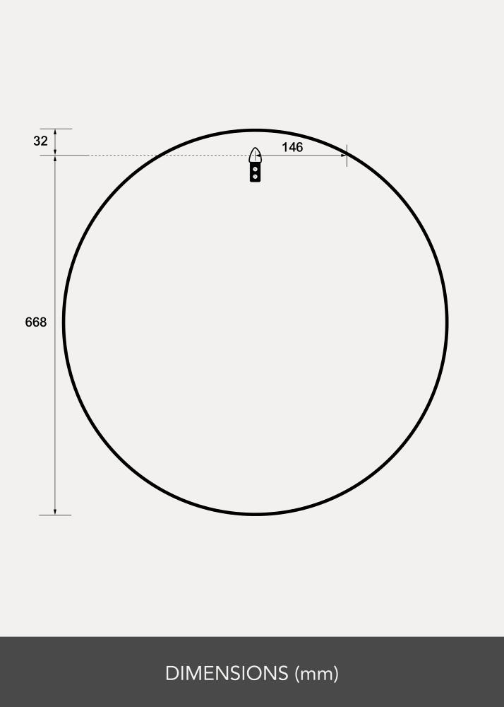 BGA Spiegel Reflection Weiß 70 cm Ø