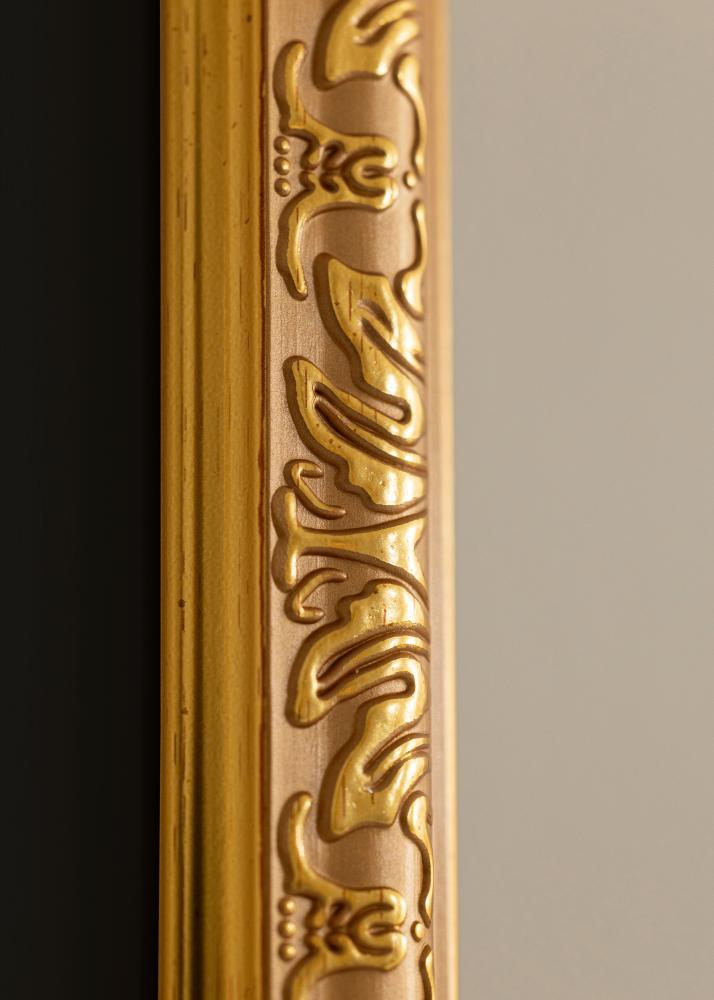 Ram med passepartou Rahmen Nostalgia Gold 35x45 cm - Passepartout Schwarz 11x14 inches