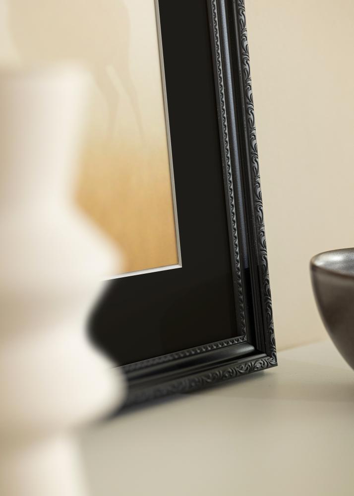 Ram med passepartou Rahmen Abisko Schwarz 30x40 cm - Passepartout Schwarz 18x27 cm