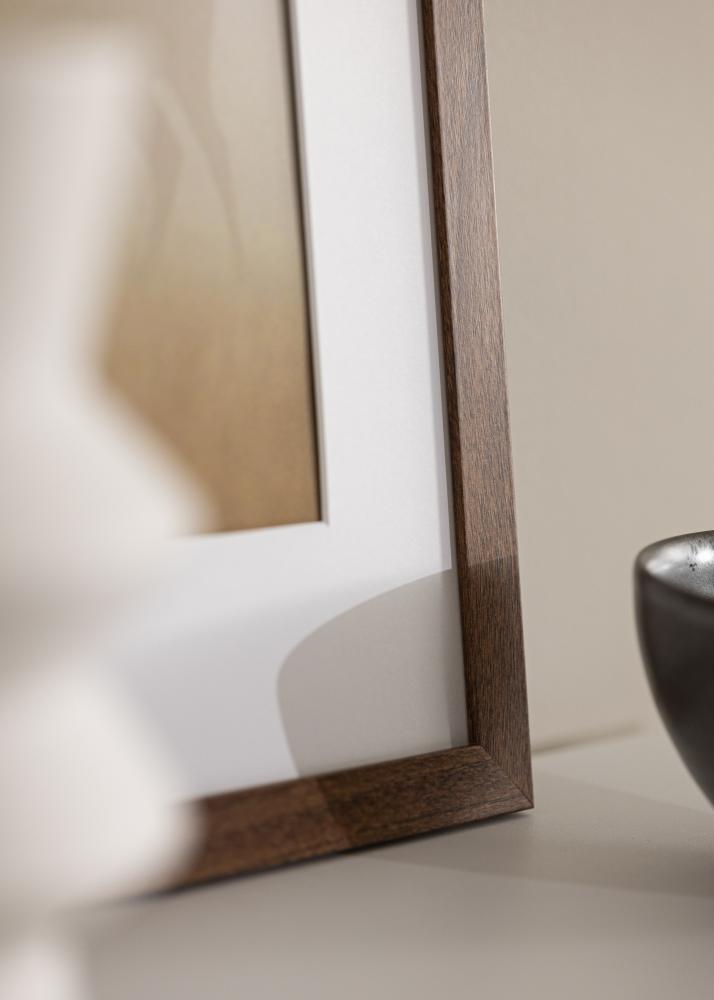 Ram med passepartou Rahmen Stilren Warm Brown 40x40 cm - Passepartout Weiß 32x32 cm