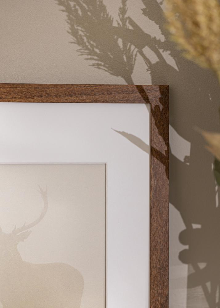 Ram med passepartou Rahmen Stilren Warm Brown 40x40 cm - Passepartout Weiß 32x32 cm