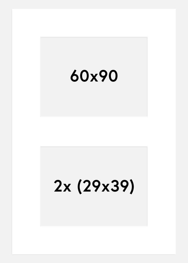 Galleri 1 Passepartout Weiß 60x90 cm - Collage 2 Bilder (29x39 cm)