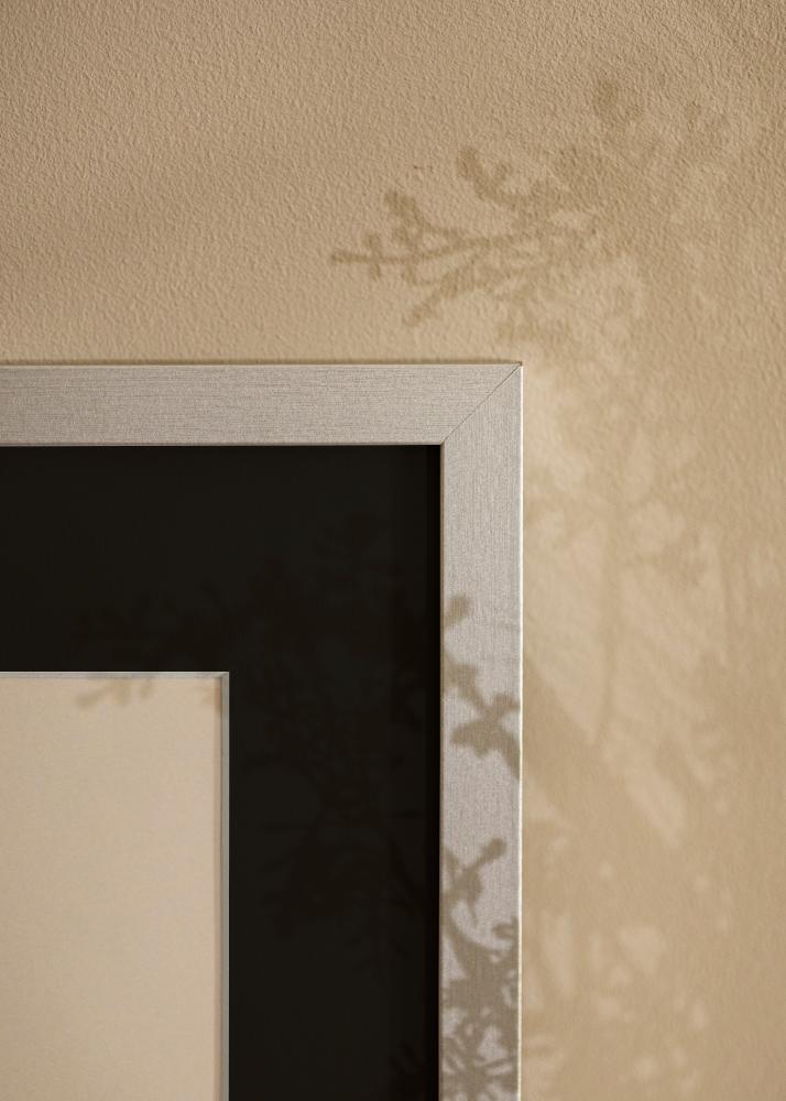 Ram med passepartou Rahmen Selection Silber 40x50 cm - Passepartout Schwarz 29,7x42 cm (A3)