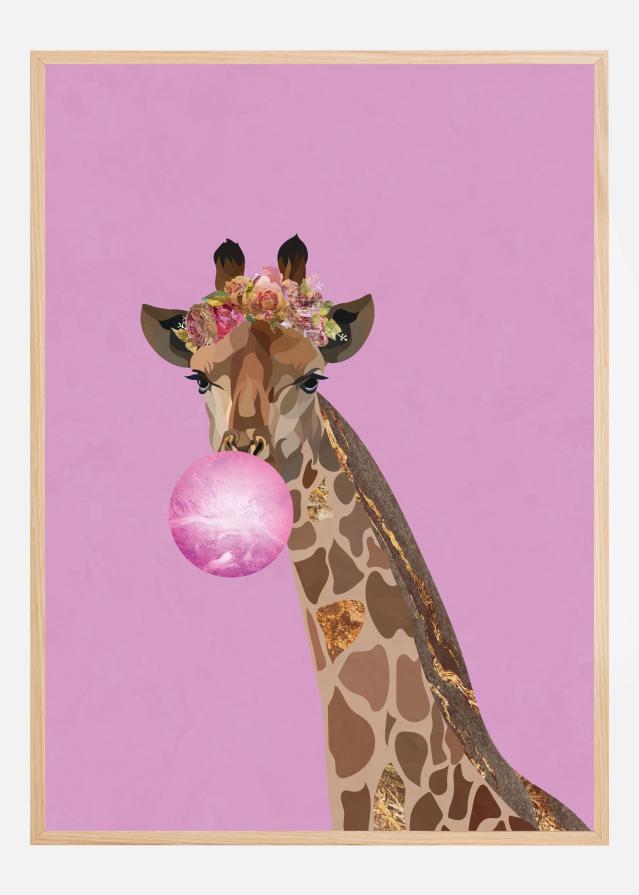 Bildverkstad Giraffe pink bubblegum Poster
