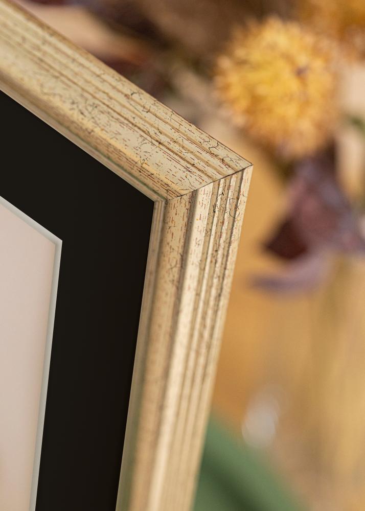 Ram med passepartou Rahmen Västkusten Silber 70x100 cm - Passepartout Schwarz 24x36 inches