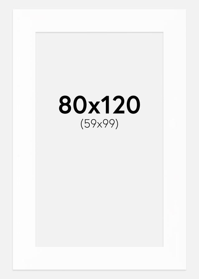 Egen tillverkning - Passepartouter Passepartout Weiß (weißer Kern) 80x120 cm (59x99)