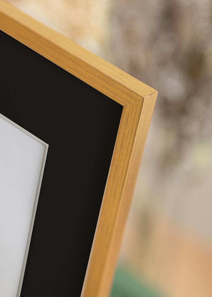 Ram med passepartou Rahmen Edsbyn Gold 30x40 cm - Passepartout Schwarz 8x12 inches