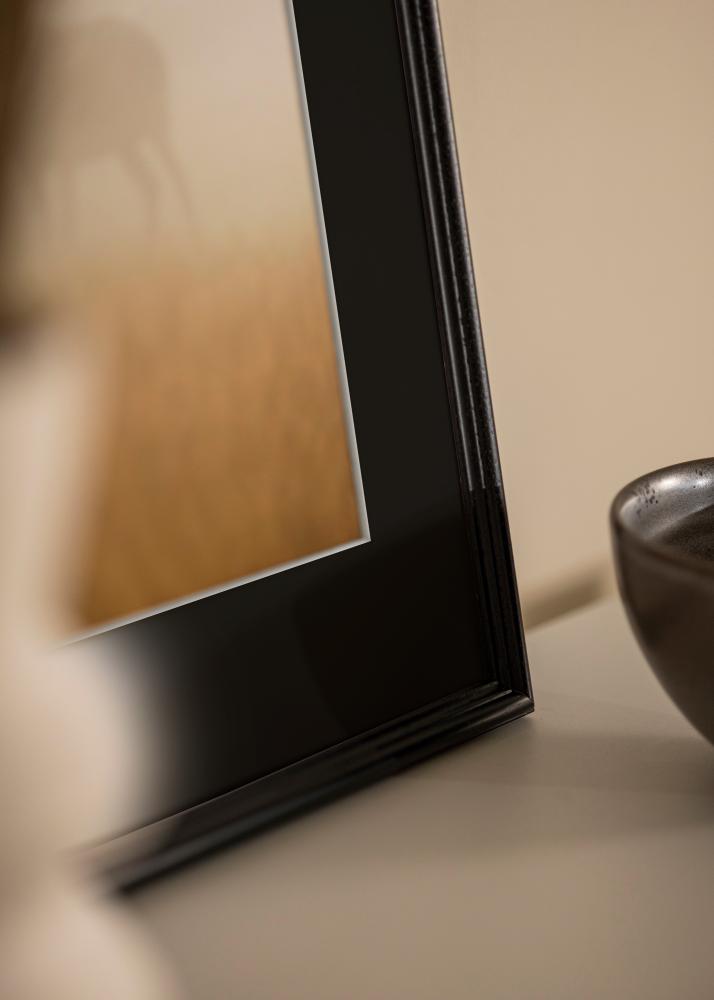 Ram med passepartou Rahmen Horndal Schwarz 18x24 cm - Passepartout Schwarz 13x18 cm