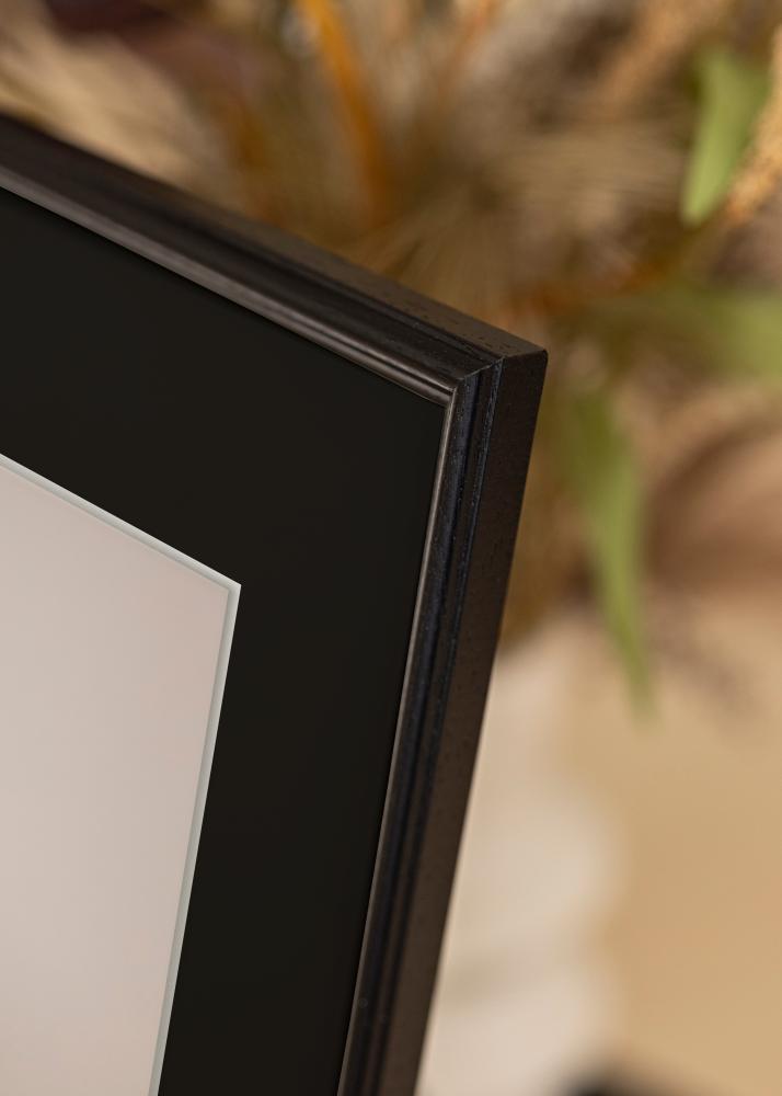 Ram med passepartou Rahmen Horndal Schwarz 18x24 cm - Passepartout Schwarz 13x18 cm