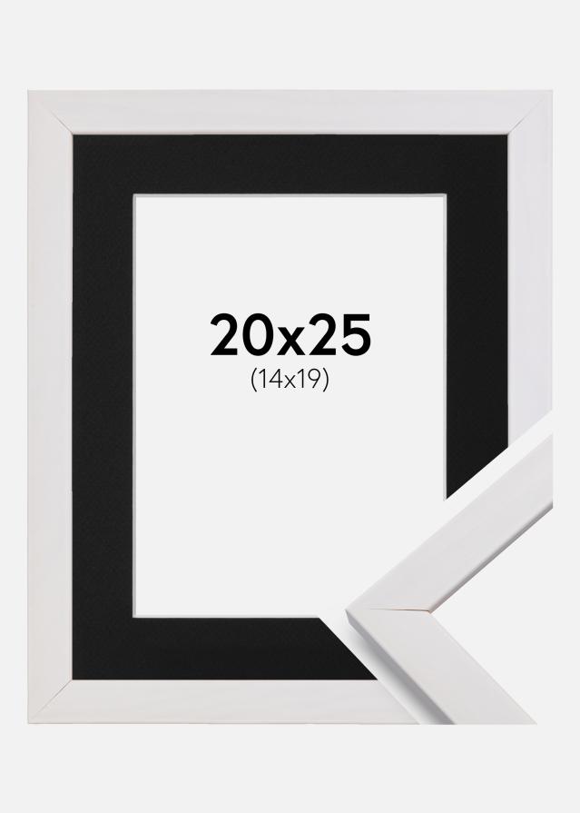Ram med passepartou Rahmen Stilren Weiß 20x25 cm - Passepartout Schwarz 15x20 cm