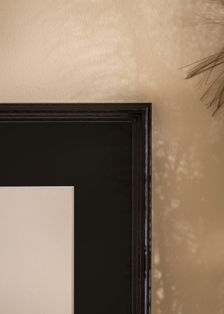 Ram med passepartou Rahmen Horndal Schwarz 18x24 cm - Passepartout Schwarz 13x18 cm