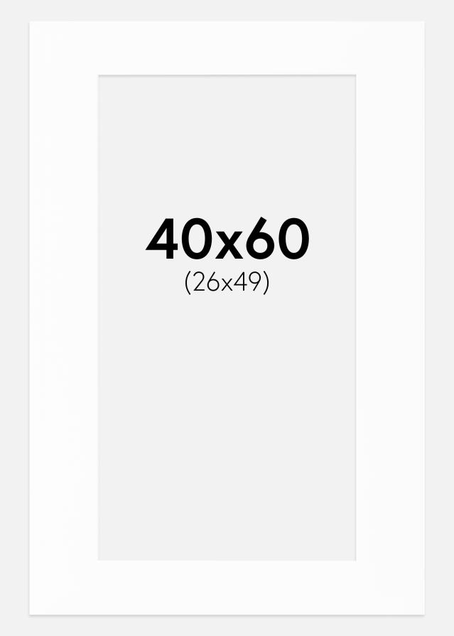 Egen tillverkning - Passepartouter Passepartout Weiß (weißer Kern) 40x60 cm (24x49)