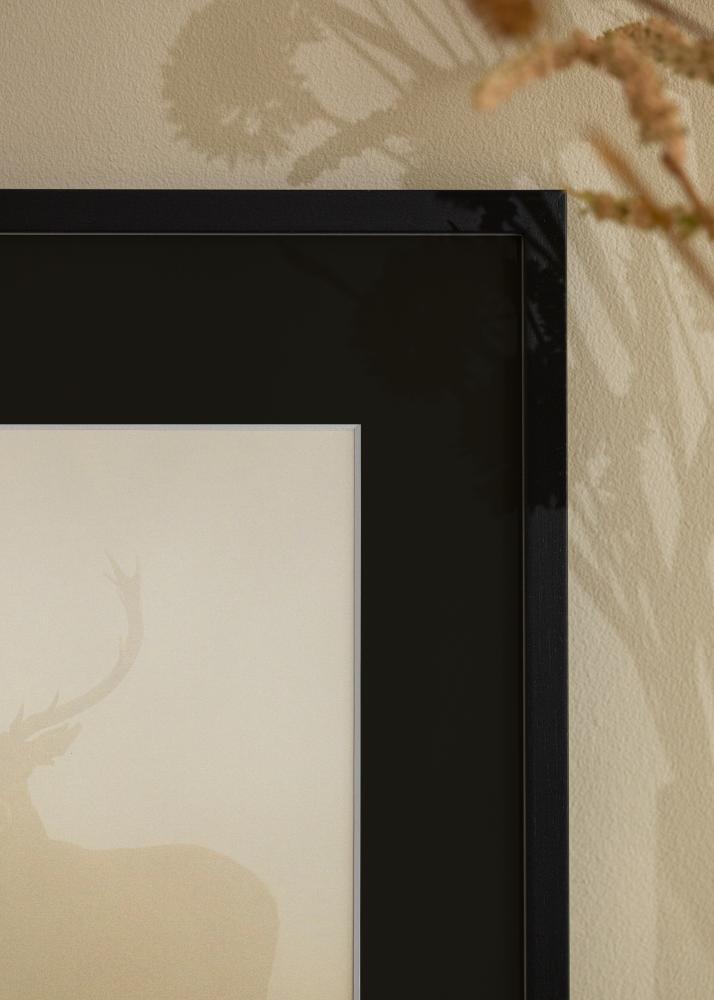Ram med passepartou Bilderrahmen Edsbyn Schwarz 20x30 cm - Passepartout Schwarz 15x21 cm