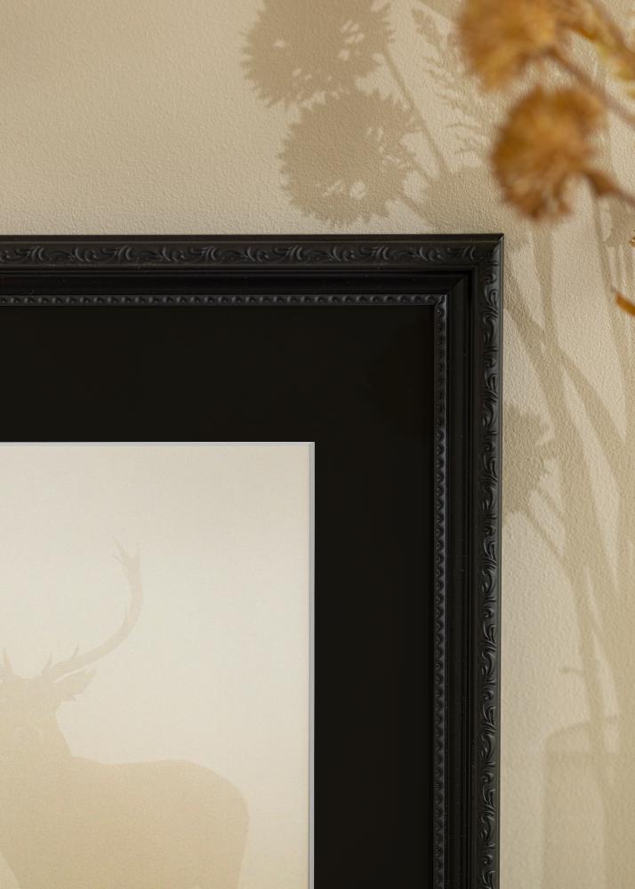 Ram med passepartou Rahmen Abisko Schwarz 30x40 cm - Passepartout Schwarz 18x27 cm