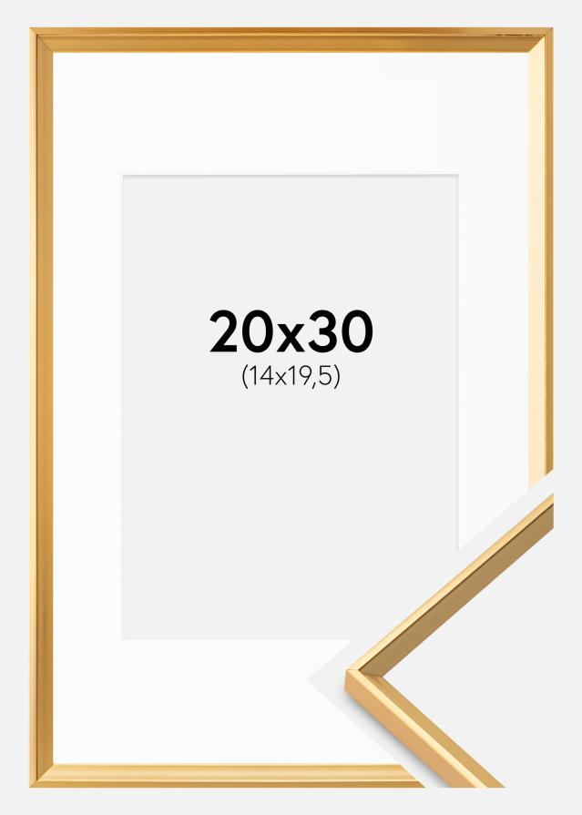 Ram med passepartou Rahmen Desire Gold 20x30 cm - Passepartout Weiß 15x21 cm (A5)