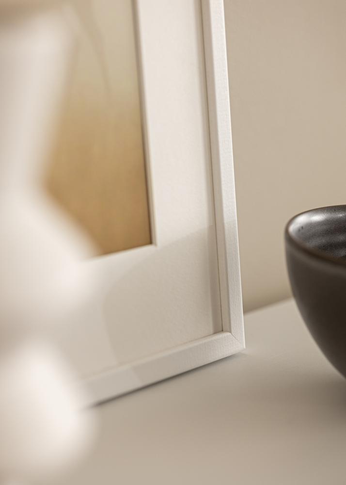 Ram med passepartou Rahmen Kaspar Weiß 50x70 cm - Passepartout Weiß 16x24 inches