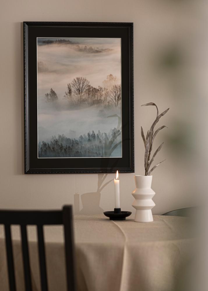 Ram med passepartou Rahmen Abisko Schwarz 30x40 cm - Passepartout Schwarz 18x27 cm